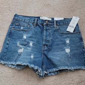 High rise jean shorts
